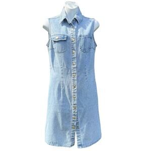 Vintage Newport News Jeanology Light Blue Denim mini dress